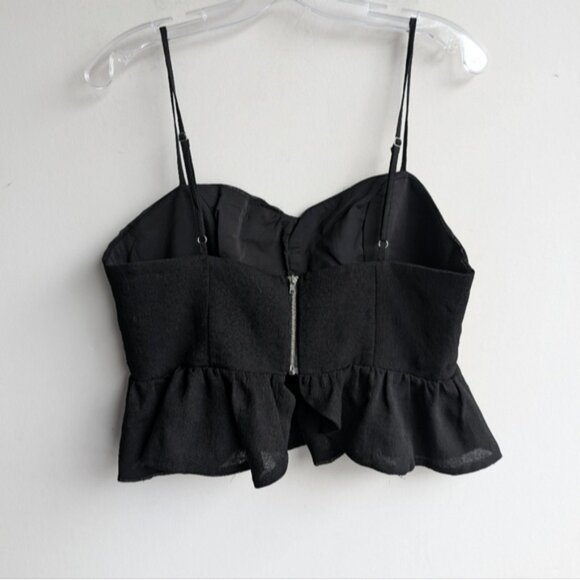 Revolve Saints + Secrets black ruched peplum tank top - Picture 2 of 5